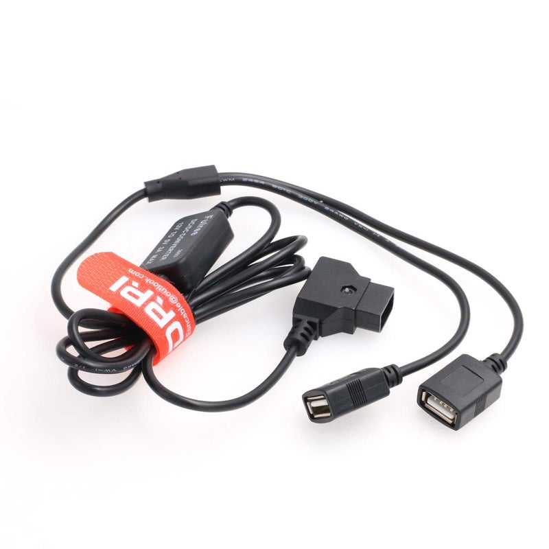 DRRI 14.8v D-Tap to Dual USB Port 5v 2A DC Power Adapter Cable for Sony Camera/Blackmagic/V Lock - Image 1